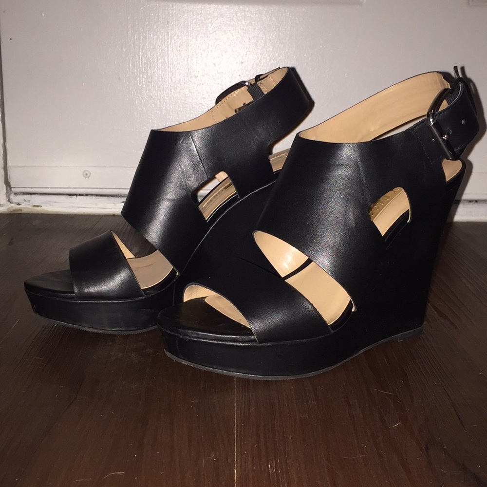Black Audrey Brooke Wedges 6.5